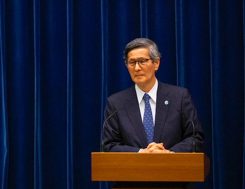 Japan's top medical adviser, Shigeru Omi, will hold an online news conference on Friday evening. (AFP)