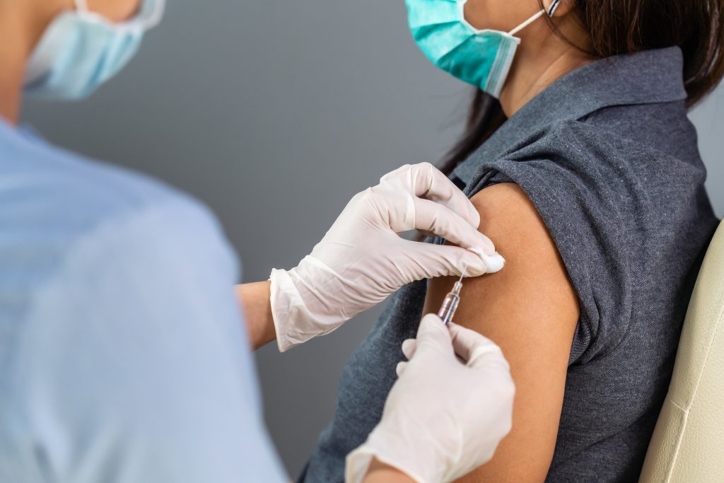 Coronavirus inoculations for the Japanese delegation began Tuesday, with 1,600 people, including athletes and coaches, eligible. Yamashita himself received his first shot on Thursday. Shutterstock)