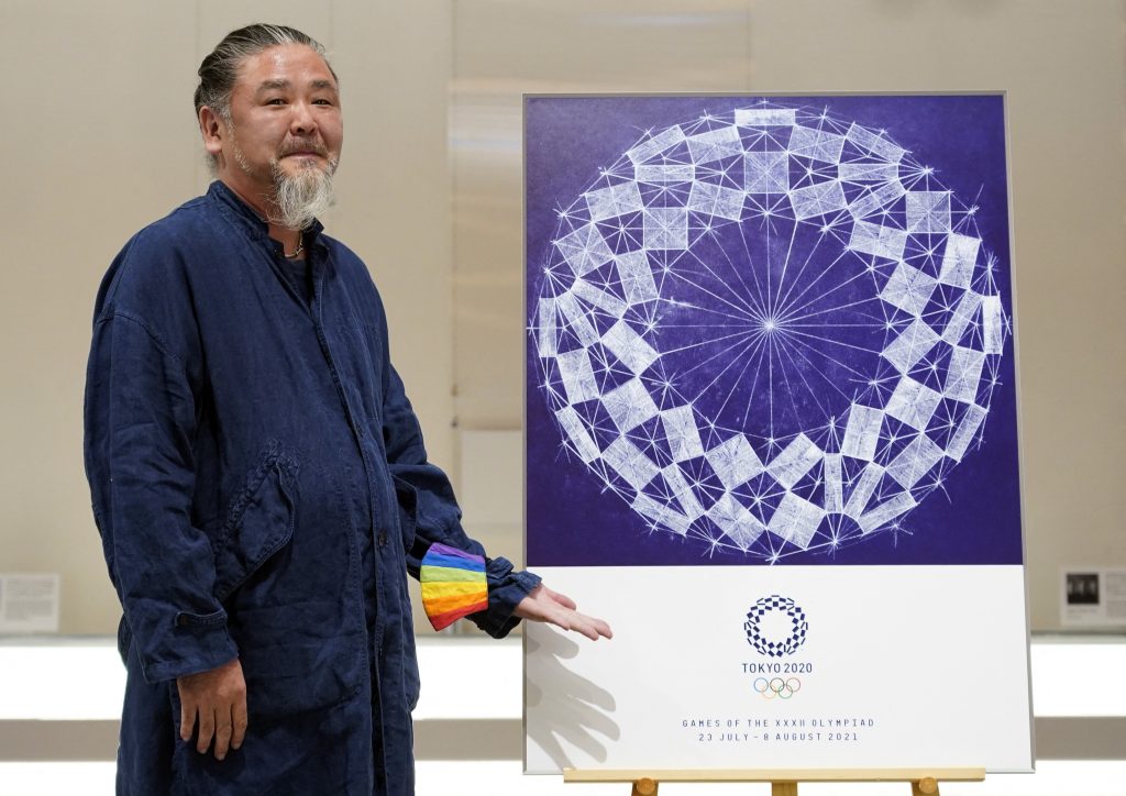 Asao Tokolo, 52, designed the emblems that were selected in the spring of 2016 from the 14,599 entries that were submitted to the Tokyo Games organizing committee. (AFP)
