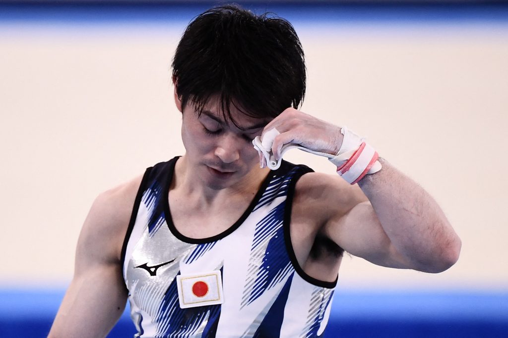 The two-time Olympic individual all-around champion scored only 13.866 points, placing him out of the top eight gymnasts who can compete in the final. (AFP)
