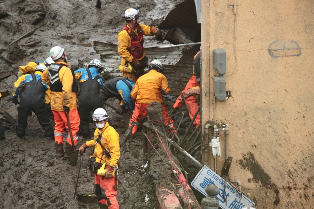 Firefighters, police and self-defense forces are being used to clear the debris and search for survivors. (ANJ/Pierre Boutier)