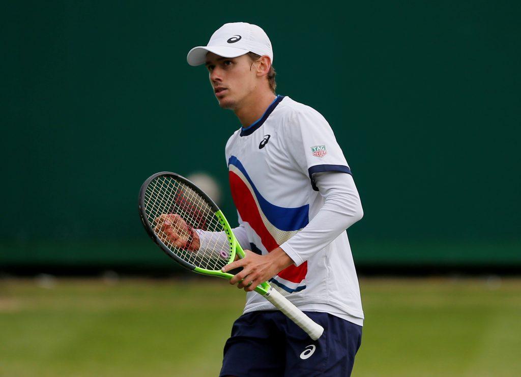 Australia's Alex de Minaur reacts during his semi final match against Italy's Lorenzo Sonego Action Images via Reuters/Andrew Couldridge