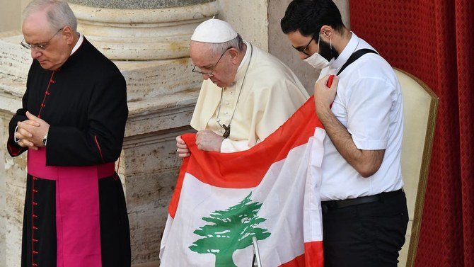 The pope has repeatedly offered his prayers for the people of Lebanon. (AFP)