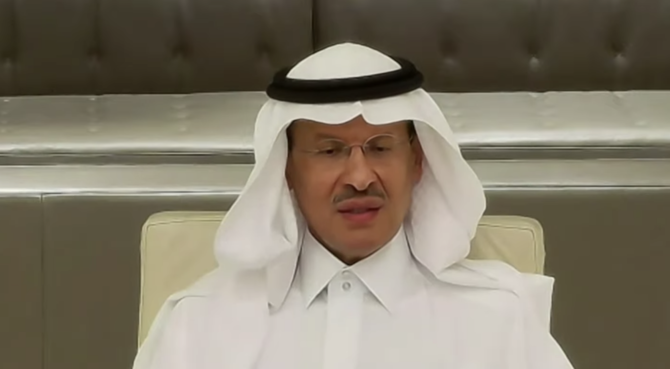 Prince Abdulaziz bin Salman made his comments about the OPEC+ deal in an interview with Al Arabiya TV. (Screenshot/Al Arabiya TV)