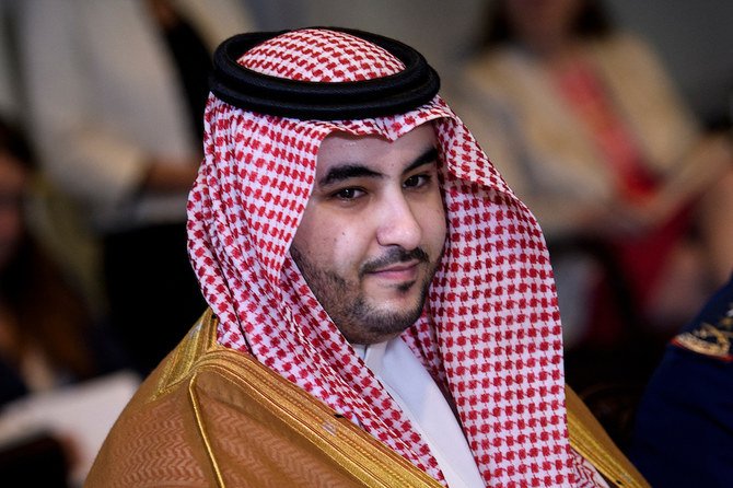Saudi Arabia’s Deputy Defense Minister Prince Khalid bin Salman meets with deUS defense officials. (File/AFP)