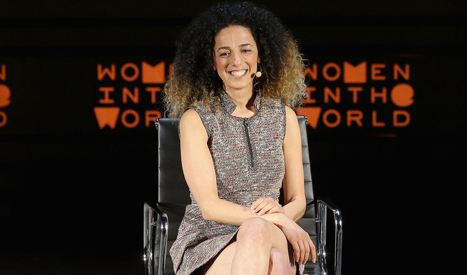 In this file photo taken on April 7, 2016 Journalist Masih Alinejad speaks onstage at My Stealthy Freedom during Tina Brown's 7th Annual Women In The World Summit at David H. Koch Theater at Lincoln Center in New York City. (AFP)