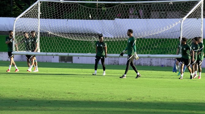 It is no secret that Saudi players rarely go overseas and the squad that touched down on Tokyo’s Narita Airport at the weekend is fully a domestic-based roster. (Twitter: @saudiolympic)