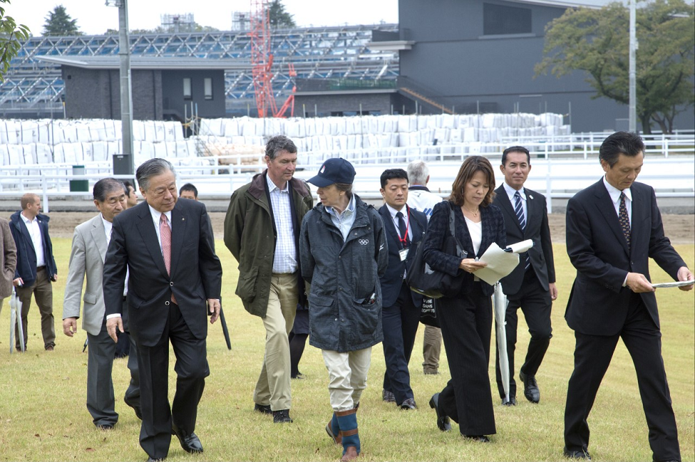 Princess Anne’s visit to the equestrian park in Tokyo on October 11, 2019. The facility was then being developed for Tokyo Olympic Games. (ANJ/Pierre Boutier)