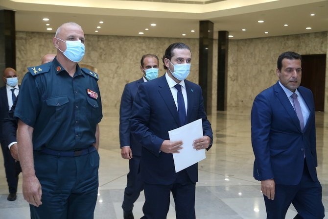 Lebanese Prime Minister-Designate Saad Al-Hariri arrives to meet with Lebanon’s President Michel Aoun at the presidential palace in Baabda, Lebanon July 14, 2021. (Dalati Nohra/Reuters)