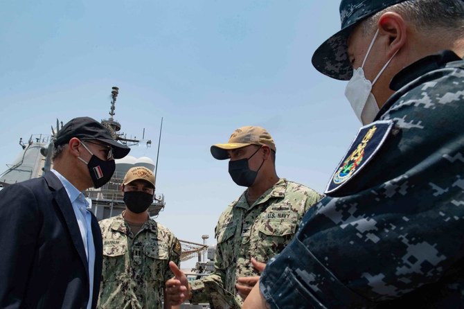 The visit was the first major naval activity at the base since its inception. (Photo/Twitter)