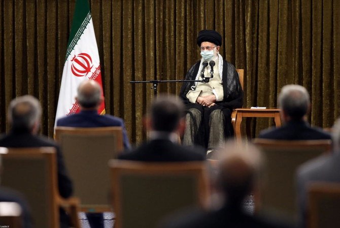 Iran's Supreme Leader Ayatollah Ali Khamenei meets with Iran's President Ebrahim Raisi and his cabinet members, in Tehran, Iran August 28, 2021. (Reuters)