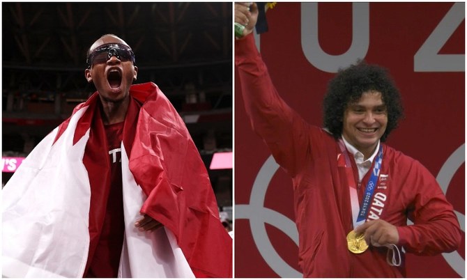 Qatar's Mutaz Barshim and Faris Ibrahim El-Bakh made history for their country by claiming the first ever Olympic gold medals in history just a few hours apart. (AFP)