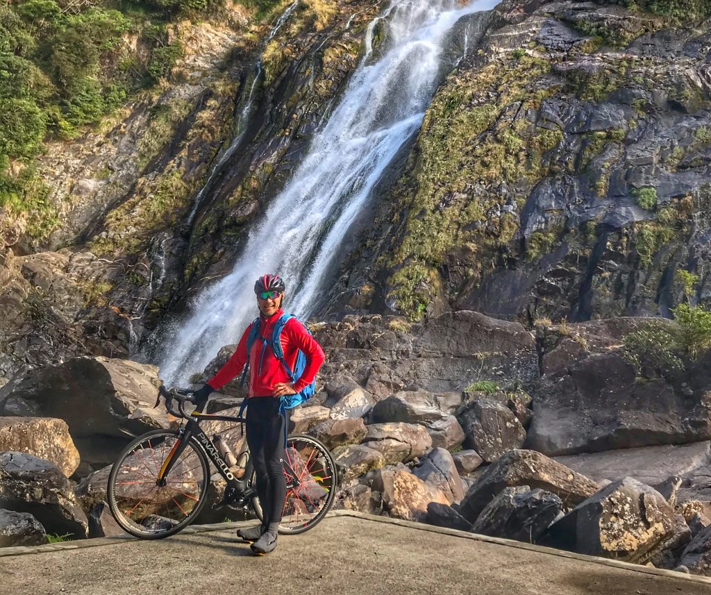 Japanese entrepreneur Ken Kuroyanagi during his cycling trip around the island of Yakushima. (Supplied)