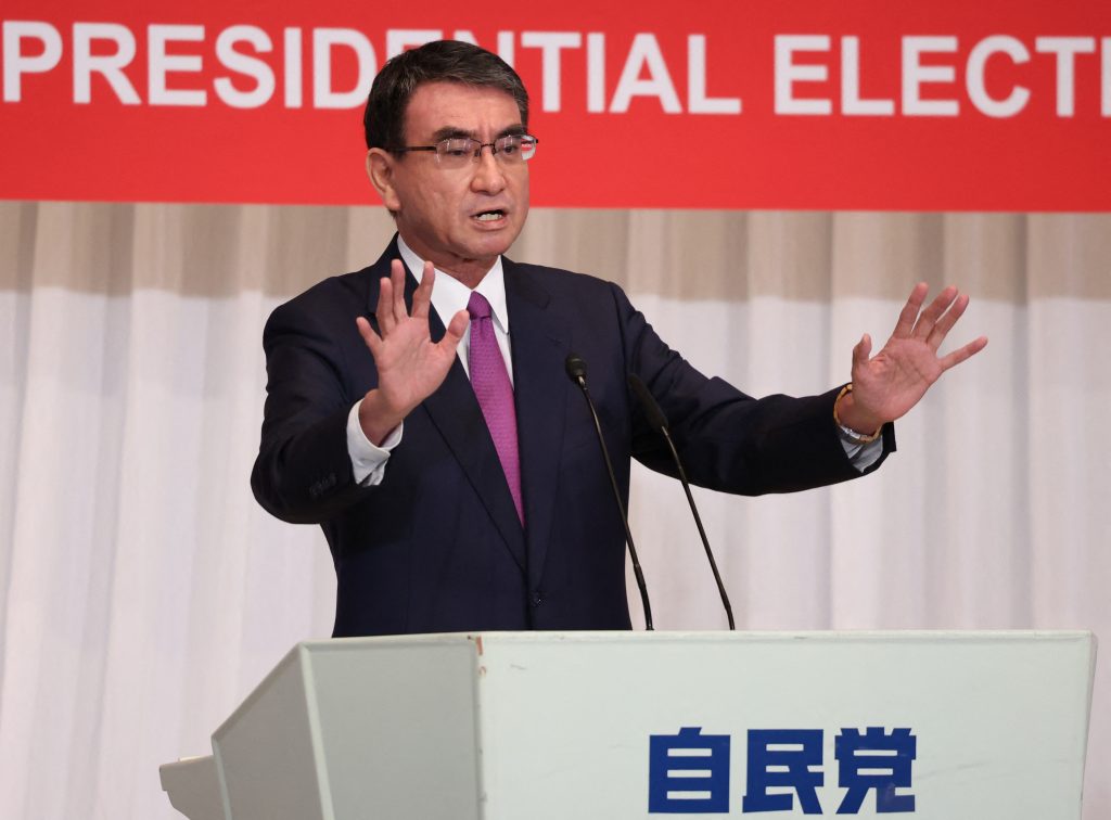 In an August opinion poll, Kono topped the list of people most suited to become prime minister. (AFP)