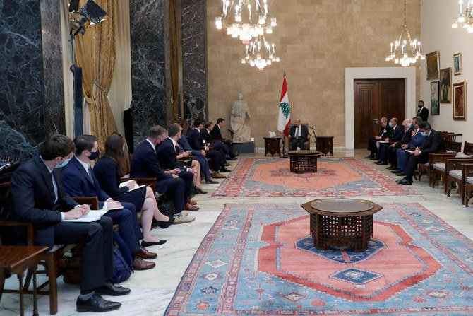 A US congressional delegation met Lebanon’s President Michel Aoun on Wednesday. (@LBpresidency)