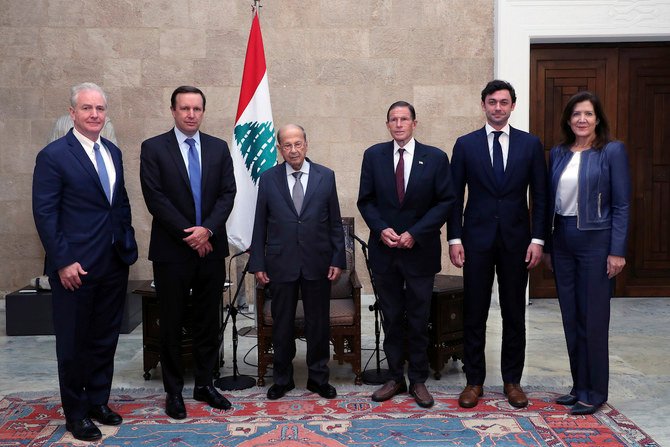 The US congressional delegation that visited Lebanon on Wednesday left bearing “joyful” news about the possibility of a government before the end of the week. (File/AP)