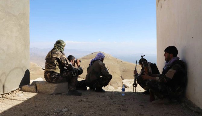 National Resistance Front of Afghanistan forces in Panjshir Valley, northern Afghanistan, on Friday. (Supplied)