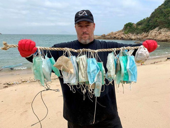 Improperly disposed face masks often end up clogging waterways and causing marine pollution. (Reuters file photo)