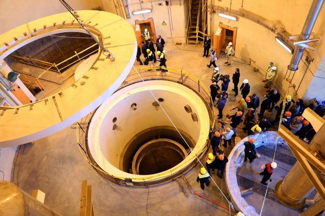 Above, the nuclear water reactor of Arak, south of capital Tehran, in a photo released by Iran’s Atomic Energy Organization on Dec. 23, 2019. (Atomic Energy Organization of Iran via AFP)