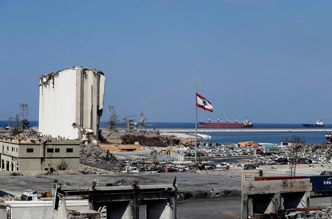 A general view shows the ravaged port of Lebanon’s capital Beirut, on September 14, 2021. (AFP)