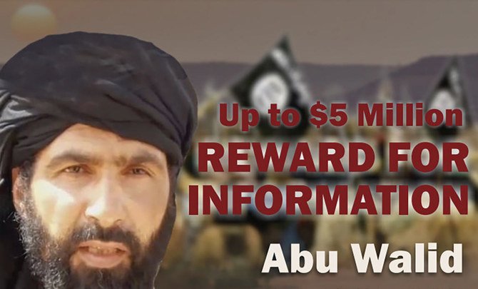 Adnan Abu Walid Al-Sahrawi was behind the killing of French aid workers in 2020 and was also wanted by the United States over a deadly 2017 attack on US troops in Niger. (Rewards For Justice via AP)