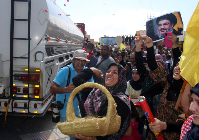 The Tehran-aligned group on Thursday began bringing tanker trucks carrying fuel from Iran. (AFP)