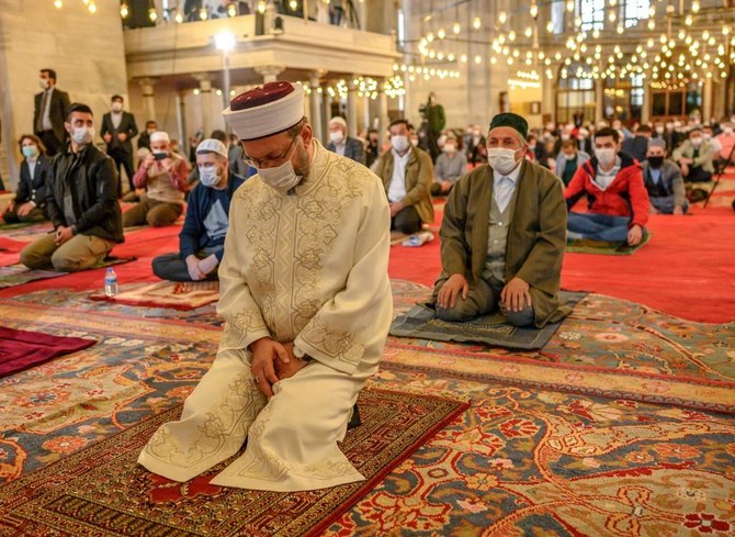 Ali Erbas’s term at the state-run Diyanet, or Religious Affairs Directorate, was extended last week by Turkish President Tayyip Erdogan. (AFP)