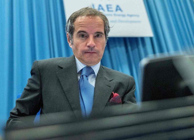 Rafael Grossi, Director General of the International Atomic Energy Agency (IAEA), attends the IAEA Board of Governors meeting in Vienna. (File/AFP)
