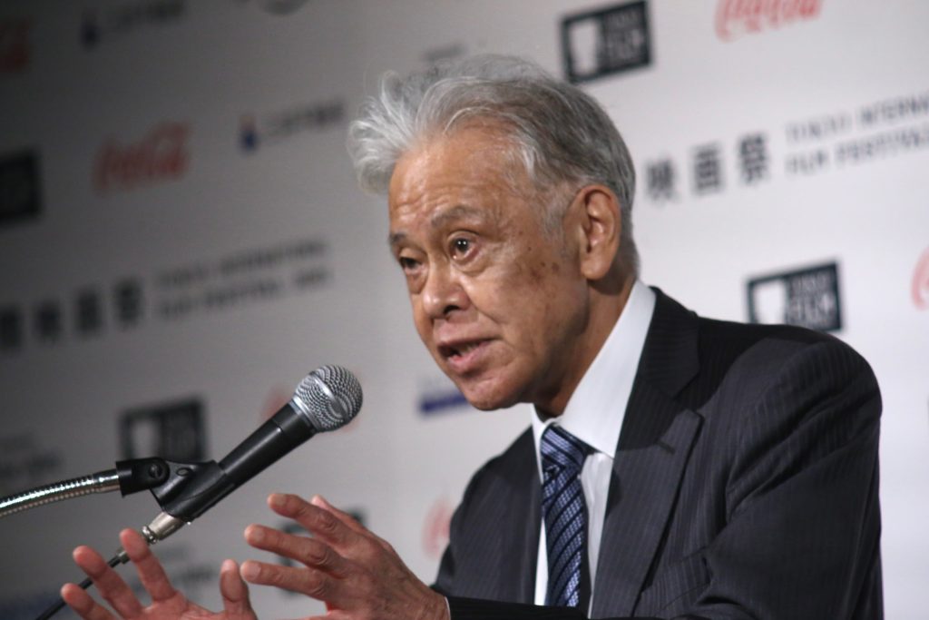 Hiroyuki Ando, 34th Tokyo International Film Festival chairman, talks about sustainable goals and the pandemic during a press conference at Hibiya Midtown (ANJ / Pierre Boutier)