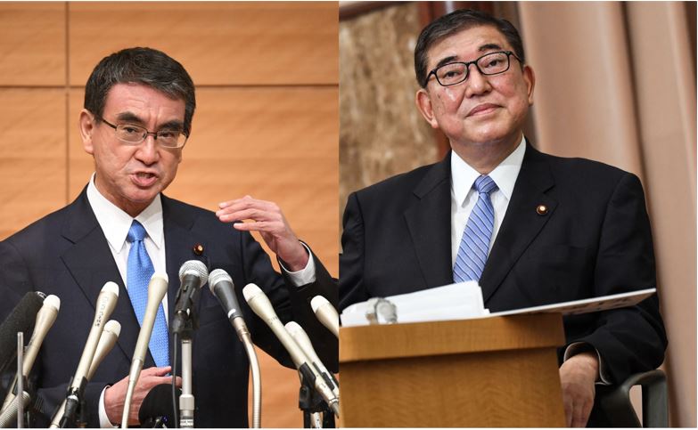 Both Kono and Ishiba are popular among the public. They are ranked high in opinion polls on who should be the next prime minister. (AFP)