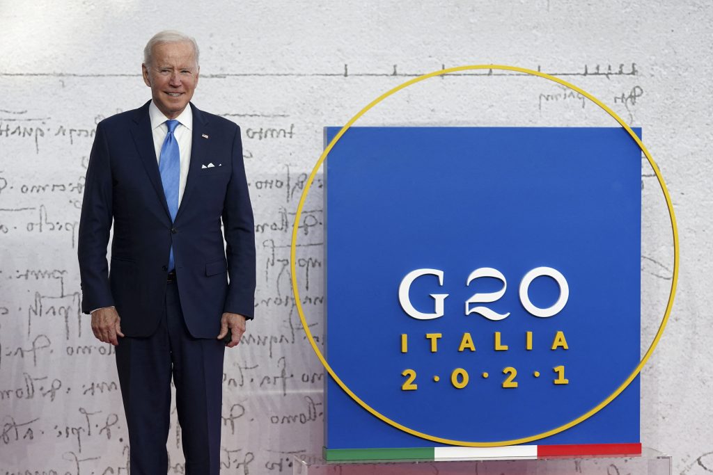 US President Joe Biden and other leaders are expected to make remarks on the first day as participants will discuss rising energy prices amid a global spike in demand for natural gas, as well as new international rules on taxation to prevent tax avoidance by multinational corporations. (AFP)