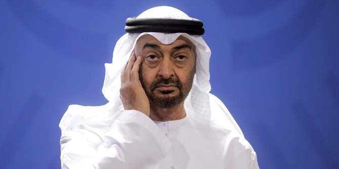 Abu Dhabi's Crown Prince Mohamed Bin Zayed Al Nahyan pictured in Berlin, Germany, June 12, 2019. (AP)