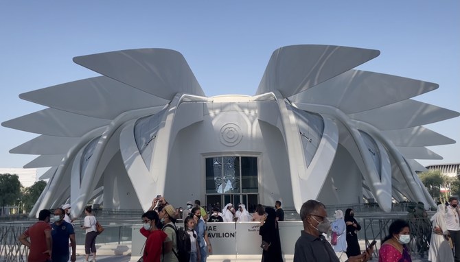 The pavilion features a series of exhibitions representing Emirati culture and explain the history of the country, as well as the story of its leaders and their vision. (AN Photo/Farah Heiba)