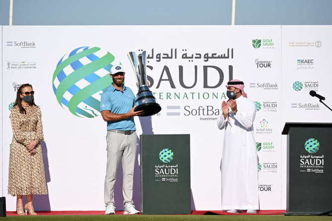 Dustin Johnson won this year's Saudi International powered by SoftBank Investment Advisers at Royal Greens Golf and Country Club. (Getty Images)