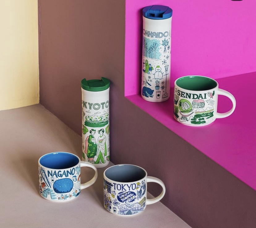 The extensive range of new merchandise falls under the Been There Series and highlights distinct elements that are quintessential to each prefecture. (Starbucks Japan)