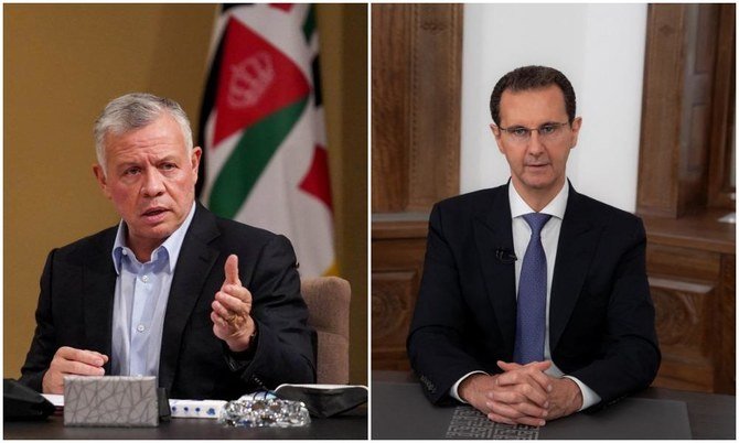Jordan’s King Abdullah II received a call from Syrian President Bashar Assad on Sunday. (File/AFP)
