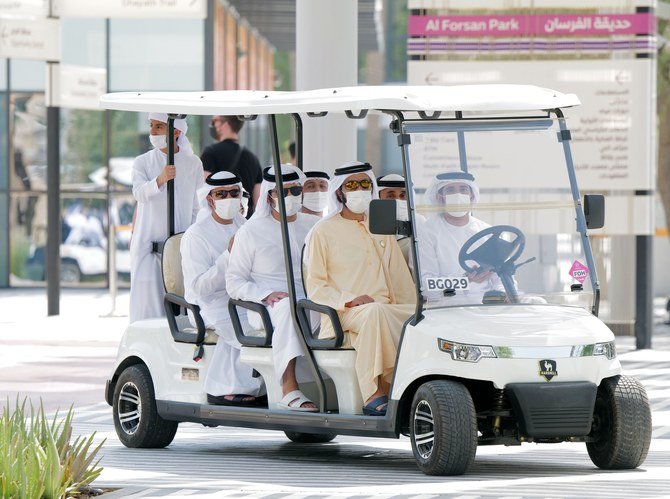 The Dubai Ruler spent several hours visiting various pavilions on the site. (Dubai Media Office)