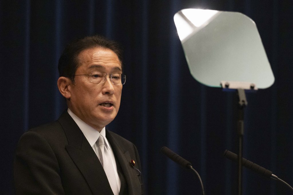 Japanese Prime Minister KISHIDA Fumio touched on a ministerial meeting of the World Trade Organization that will start in late November. (AFP)