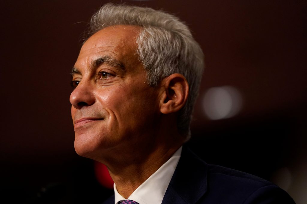 Former Chicago Mayor Rahm Emanuel listens as committee members speak during the Senate Foreign Relations Committee hearing on his nomination to be the United States Ambassador to Japan, on Capitol Hill in Washington, U.S., Oct. 20, 2021. (File photo/Reuters)