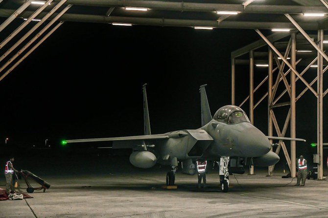 The Royal Saudi Air Force participates in a joint air-missile combat exercise at Al-Dhafra Air Base in Abu Dhabi, UAE. (Twitter/@modgovksa)