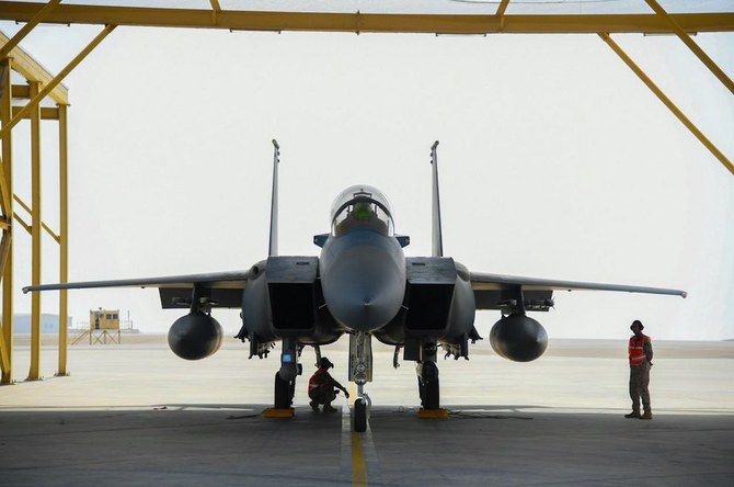 The Royal Saudi Air Force participates in a joint air-missile combat exercise at Al-Dhafra Air Base in Abu Dhabi, UAE. (Twitter/@modgovksa)