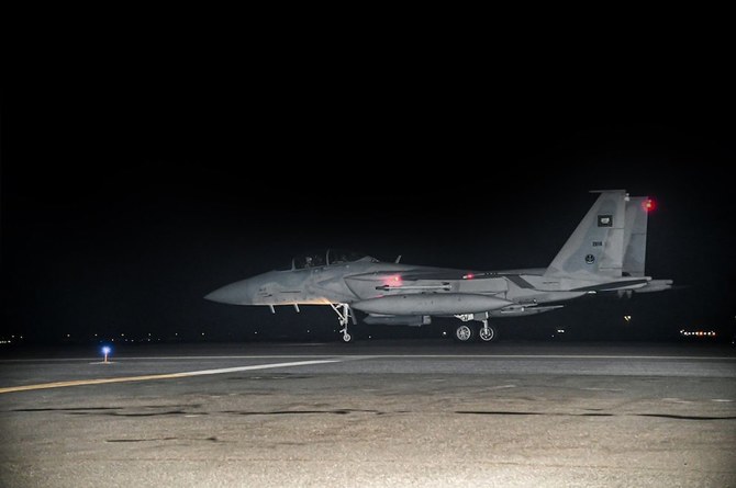 The Royal Saudi Air Force participates in a joint air-missile combat exercise at Al-Dhafra Air Base in Abu Dhabi, UAE. (Twitter/@modgovksa)