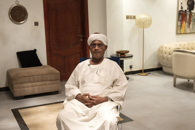 El Wathig El Berier, general secretary of Umma party, leader of The Forces for Freedom and Change speaks during an interview with AP at his home in Khartoum on Friday. (AP)