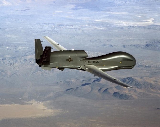 Above, an RQ-4 Global Hawk unmanned surveillance and reconnaissance aircraft. (US Air Force via AFP)