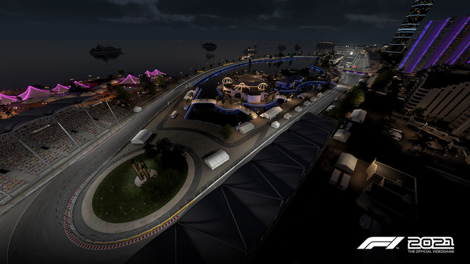 Fans desperate for a sneak peek of the Jeddah Corniche circuit were given a treat on Monday after Codemasters and Electronic Arts — creators of the F1 2021 video game — released a video. (Supplied)