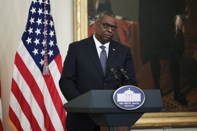 Defense Secretary Lloyd Austin speaks at an event at the White House. (File/AFP)