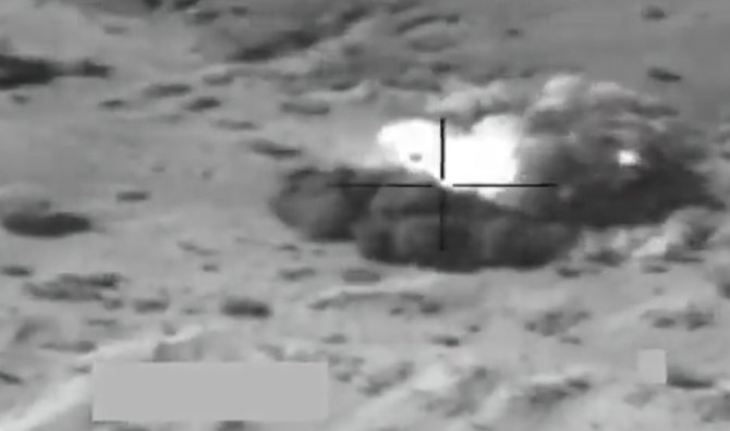 The coalition carried out 29 operations targeting militias in Marib and Al-Bayda in a 24-hour period, it said on Wednesday. (Videograb: Coalition)