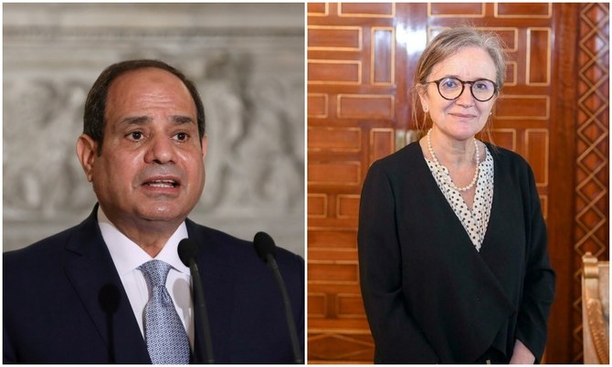 During his meeting with Tunisian Prime Minister Najla Bouden, El-Sisi expressed his wishes for the government’s success. (Reuters/File Photos)