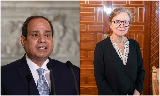 During his meeting with Tunisian Prime Minister Najla Bouden, El-Sisi expressed his wishes for the government’s success. (Reuters/File Photos)