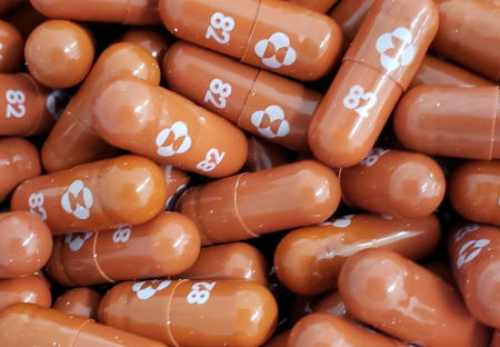 An experimental COVID-19 treatment pill called molnupiravir being developed by Merck & Co Inc and Ridgeback Biotherapeutics LP, is seen in this undated handout photo released by Merck & Co Inc and obtained by Reuters May 17, 2021. (Reuters)
